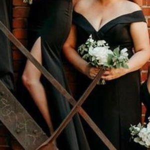 Black off the shoulders bridesmaids dress/formal gown